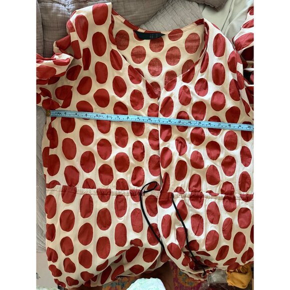 Moyuru Womens Polka Dot Tunic One-piece Dress Size M/L Burnt Orange Cotton - Picture 15 of 16